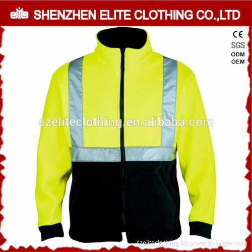 cheap fluorescent yellow high visibility winter work jacket